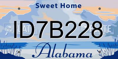 ID7B228 Alabama License Plate