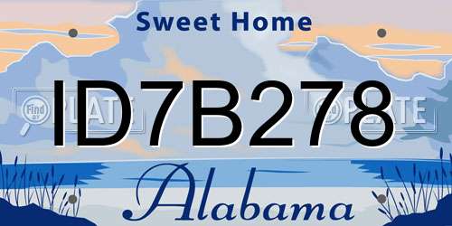 ID7B278 Alabama License Plate