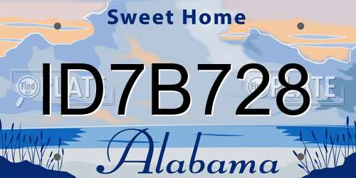 ID7B728 Alabama License Plate