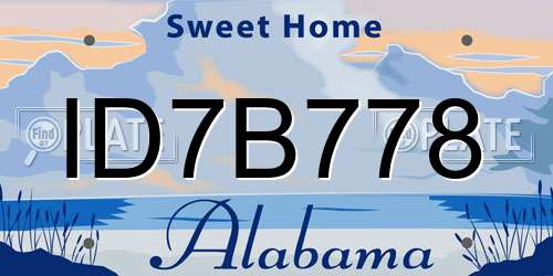 ID7B778 Alabama License Plate