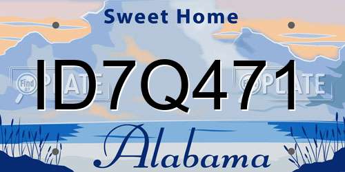 ID7Q471 Alabama License Plate