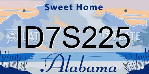 ID7S225 Alabama License Plate