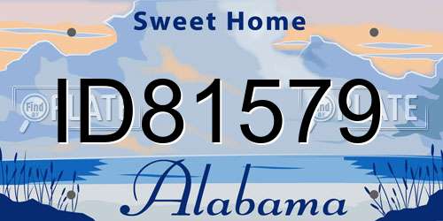ID81579 Alabama License Plate
