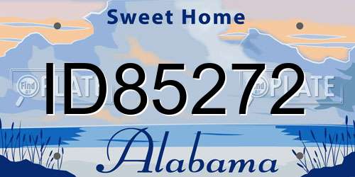ID85272 Alabama License Plate