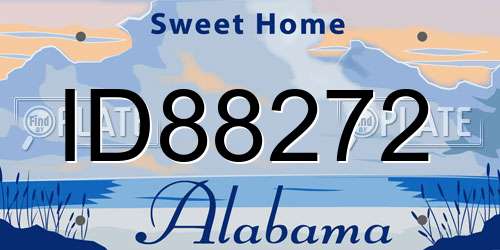ID88272 Alabama License Plate