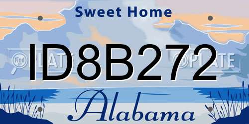 ID8B272 Alabama License Plate