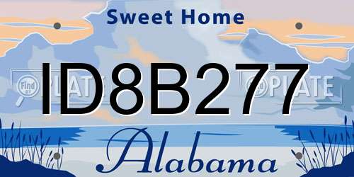 ID8B277 Alabama License Plate