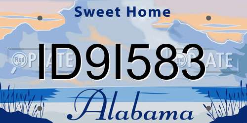 ID9I583 Alabama License Plate