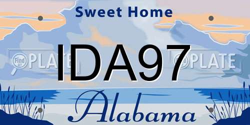 IDA97 Alabama License Plate