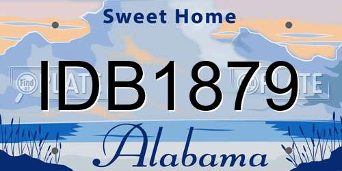 IDB1879 Alabama License Plate