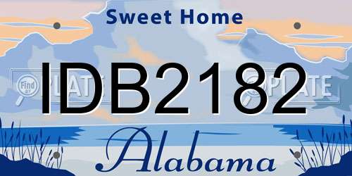 IDB2182 Alabama License Plate