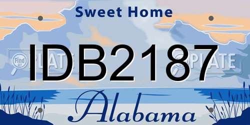 IDB2187 Alabama License Plate