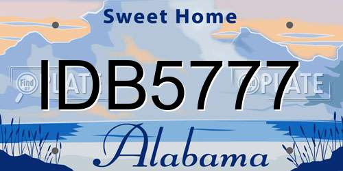 IDB5777 Alabama License Plate