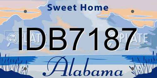 IDB7187 Alabama License Plate