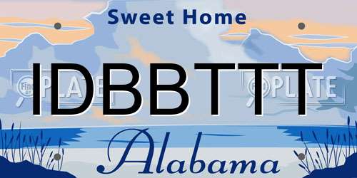 IDBBTTT Alabama License Plate