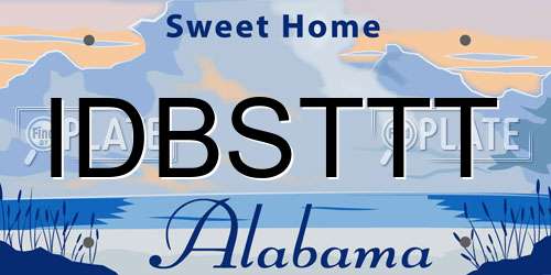 IDBSTTT Alabama License Plate