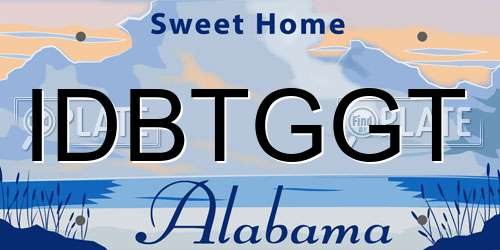 IDBTGGT Alabama License Plate