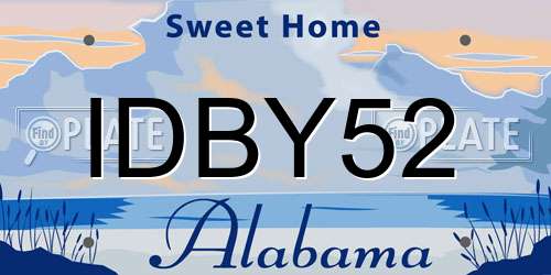 IDBY52 Alabama License Plate