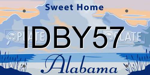 IDBY57 Alabama License Plate