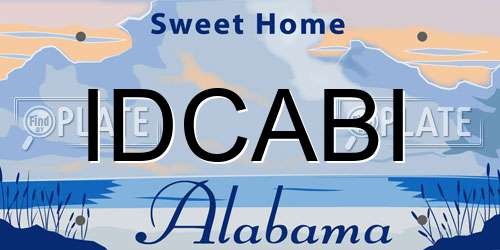 IDCABI Alabama License Plate