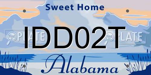 IDD02T Alabama License Plate