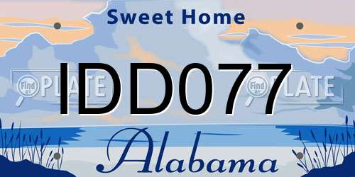 IDD077 Alabama License Plate