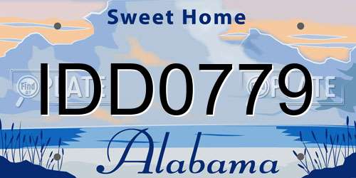 IDD0779 Alabama License Plate
