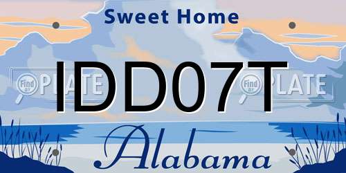 IDD07T Alabama License Plate