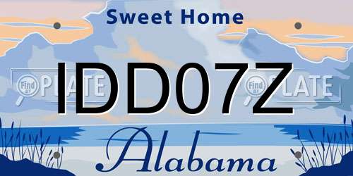 IDD07Z Alabama License Plate