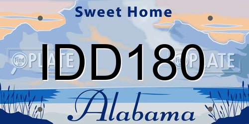 IDD180 Alabama License Plate