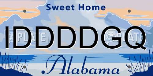 IDDDDGQ Alabama License Plate