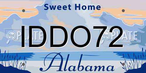 IDDO72 Alabama License Plate