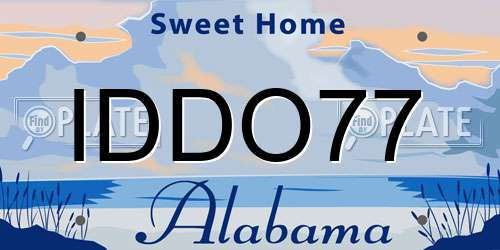 IDDO77 Alabama License Plate