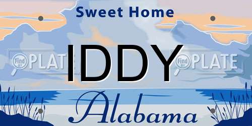 IDDY Alabama License Plate