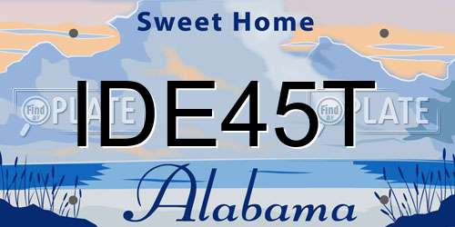 IDE45T Alabama License Plate