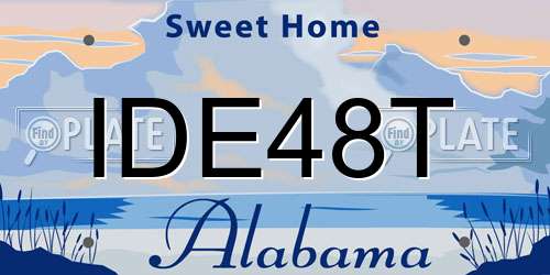 IDE48T Alabama License Plate