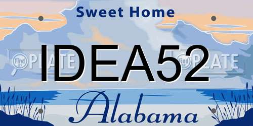 IDEA52 Alabama License Plate