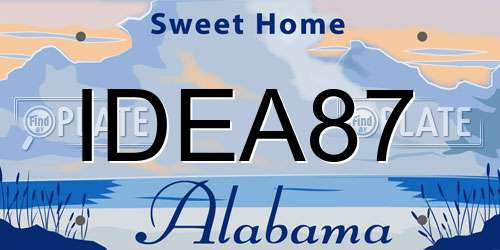 IDEA87 Alabama License Plate