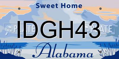 IDGH43 Alabama License Plate
