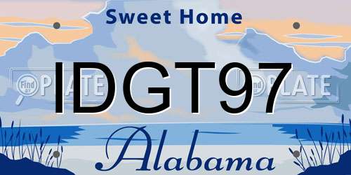 IDGT97 Alabama License Plate