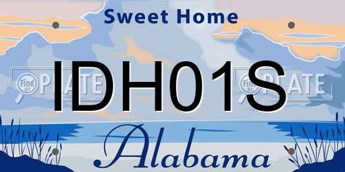 IDH01S Alabama License Plate