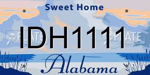 IDH1111 Alabama License Plate