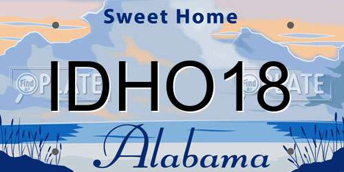 IDHO18 Alabama License Plate