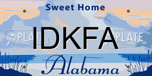 IDKFA Alabama License Plate