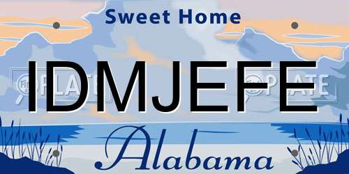 IDMJEFE Alabama License Plate