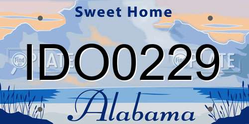IDO0229 Alabama License Plate