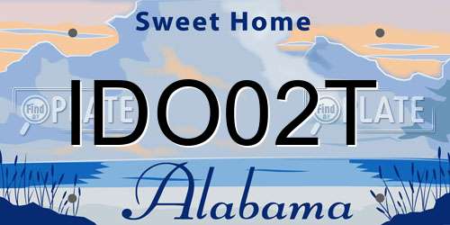 IDO02T Alabama License Plate