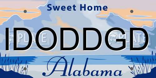 IDODDGD Alabama License Plate