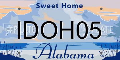 IDOH05 Alabama License Plate