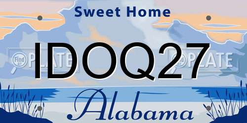 IDOQ27 Alabama License Plate
